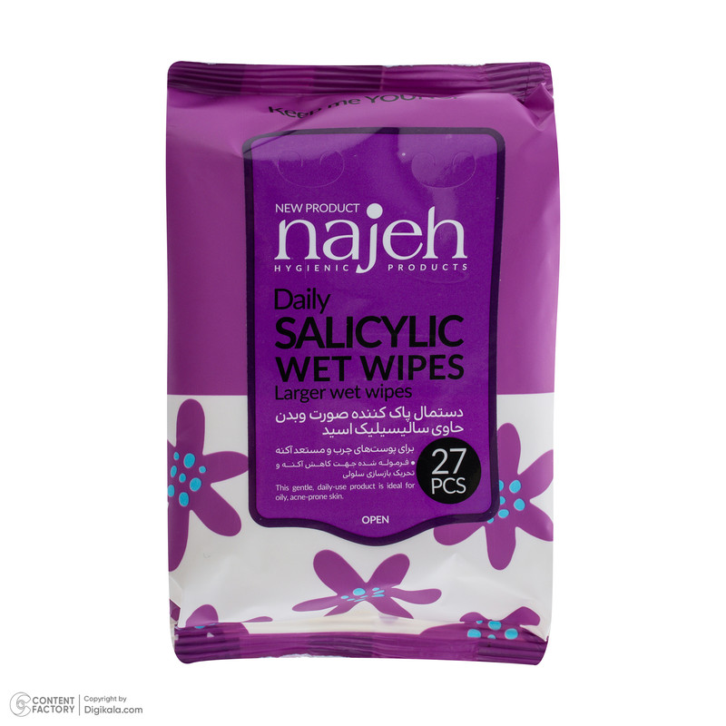 دستمال مرطوب ناژه مدل Salicylic بسته 27 عددی