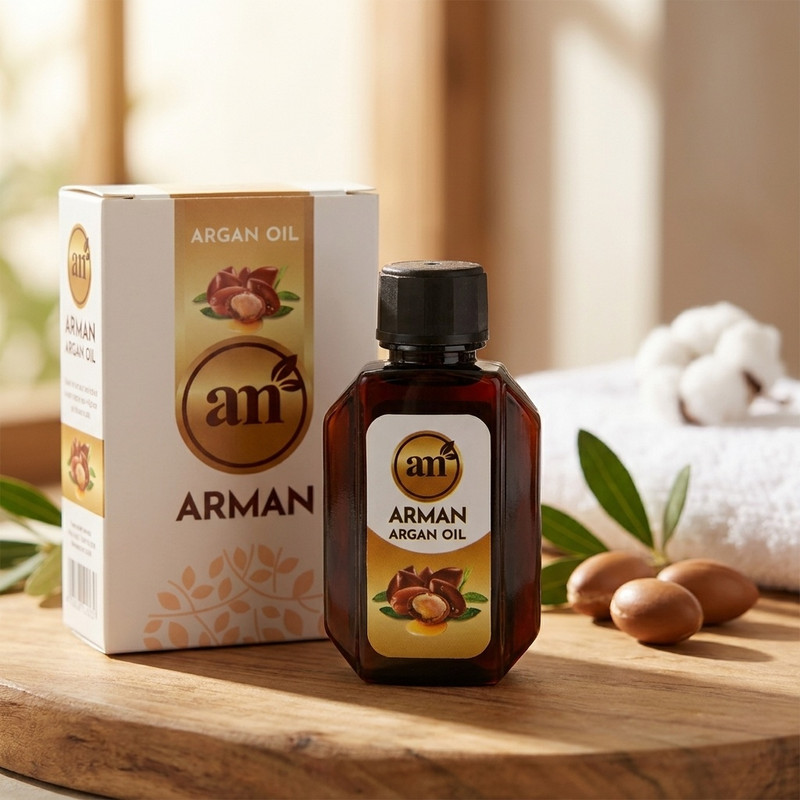 روغن آرگان خالص آرمان مدل Pure Gold حجم 30 میلیلیتر، سرشار از امگا 3 و 6، ویتامین E، ضد پیری، ضد التهاب، نرمکننده و مرطوبکننده پوست و مو، مناسب انواع پوست
