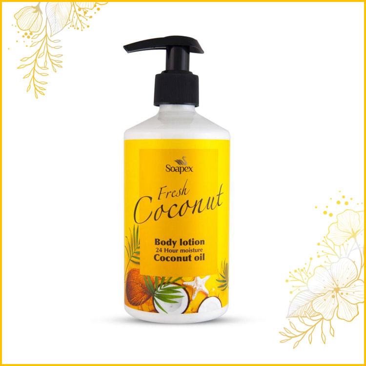 لوسیون بدن سوپکس مدل Coconut oil با عصاره روغن نارگیل، مرطوبکننده و شادابکننده پوست، حجم 350 میلیلیتر، دو بسته 2 عددی