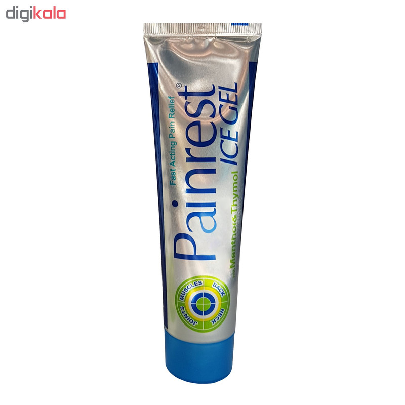 ژل ضد درد موضعی پین رست مدل ICE GEL حجم 100 میلیلیتر با اثر خنککنندگی منتول و تیمول، تسکین سریع اسپاسم، کوفتگی، کشیدگی عضلات، آرتریت و دردهای ورزشی، حاوی ویتامین E و B5، مناسب انواع پوست