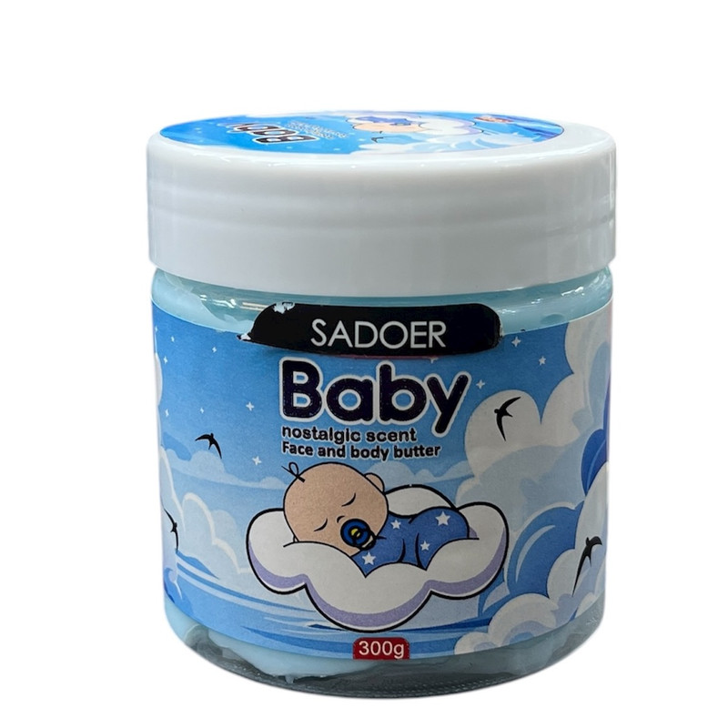کره بدن سادور مدل Baby 300 گرم کرمی کاسهای مناسب انواع پوست بانوان و آقایان، مرطوبکننده، ضد خشکی، ضد اگزما، ضد ترک، جمعکننده منافذ و ضد آفتابسوختگی