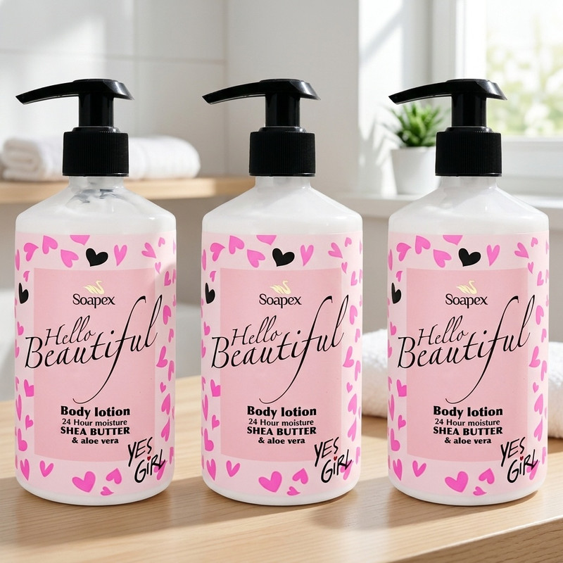 لوسیون بدن سوپکس مدل Shea butter & Aloe vera، مرطوبکننده، ضدچین و چروک، حجم 350 میلیلیتر مجموعه 3 عددی