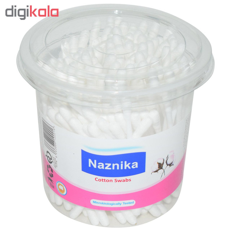 گوش پاک کن نازنیکا مدل Cotton Swabs بسته 200 عددی