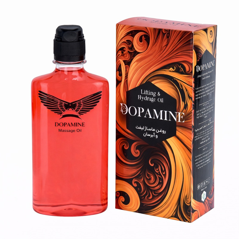 روغن ماساژ دوپامین مدل لیفت، آبرسان حجم 350 میلی‌لیتر، مرطوب‌کننده، ضد خشکی، ضد ورم و پف، با رایحه طبیعی و بدون سولفات و فرمالدئید