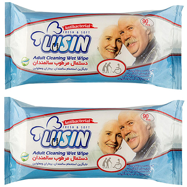 دستمال مرطوب لوسین مدل11 دو بسته 90 عددی