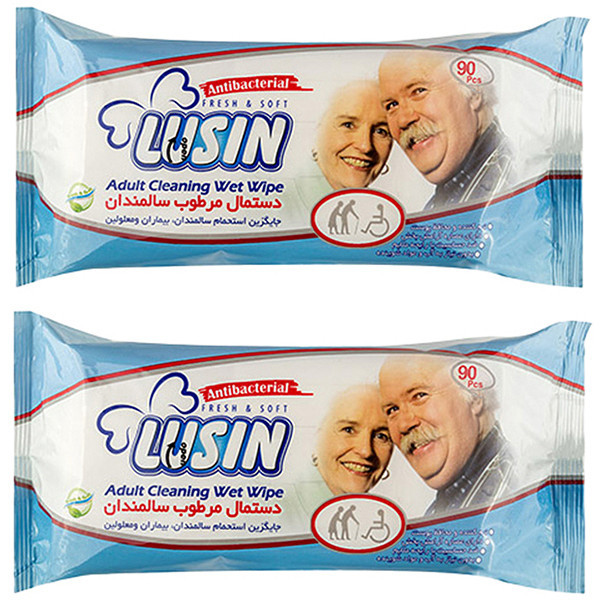 دستمال مرطوب لوسین مدل11 دو بسته 90 عددی