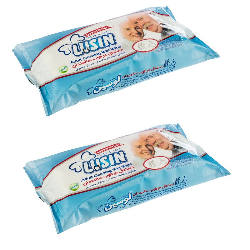 دستمال مرطوب لوسین مدل11 دو بسته 90 عددی