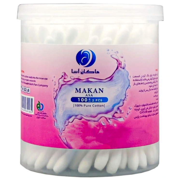 گوش پاککن ماکان آسا مدل pure ctn بسته 100 عددی
