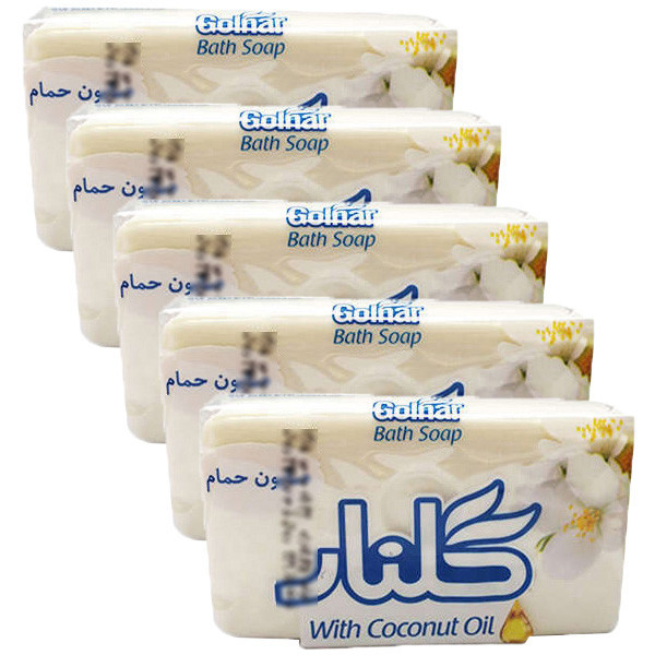 صابون شستشو مرطوبکننده بدن گلنار مدل YBX مناسب برای پوست معمولی وزن 130 گرم بسته 5 عددی