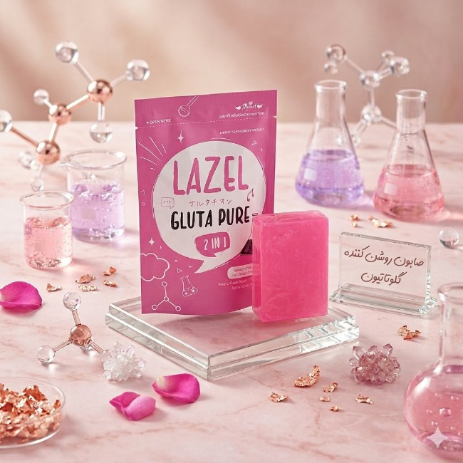 صابون شستشو ضد لک صورت لزل مدل Gluta Pure مناسب برای انواع پوست وزن 100 گرم