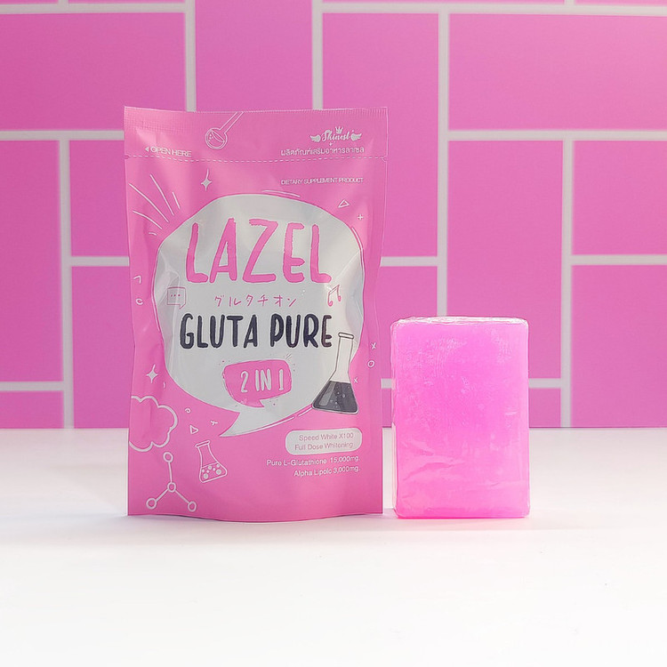 صابون شستشو ضد لک صورت لزل مدل Gluta Pure مناسب برای انواع پوست وزن 100 گرم