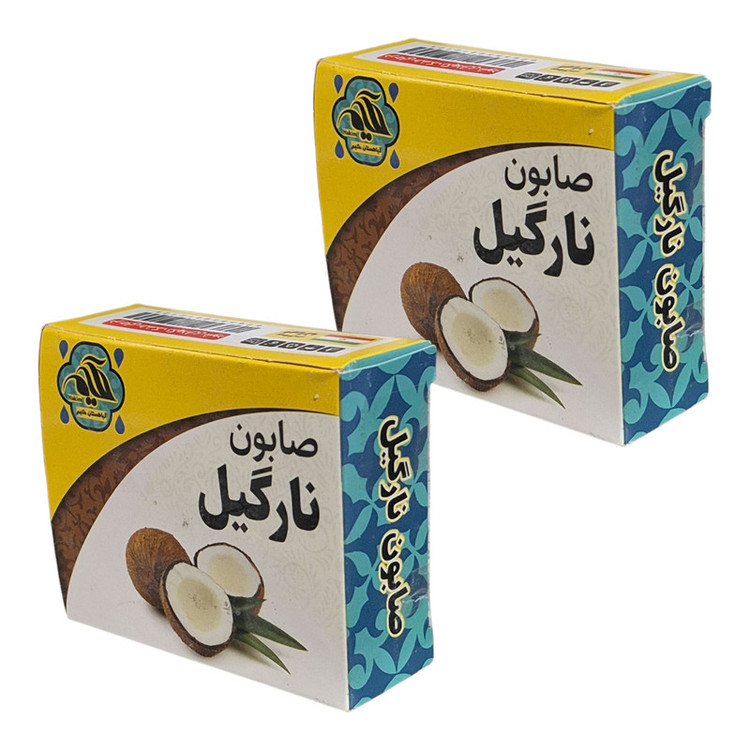 صابون شستشو گیاهستان حکیم مدل نارگیل مناسب برای انواع پوست وزن 75 گرم بسته پنج عددی