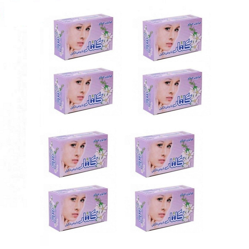 صابون شستشو گلنار مدل white Flower وزن 130 گرم مجموعه 8 عددی