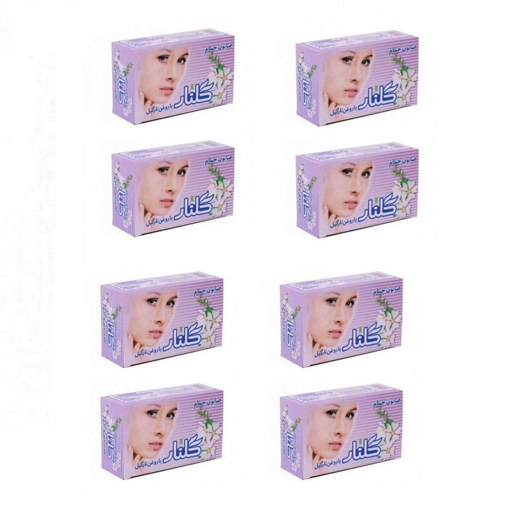 صابون شستشو گلنار مدل white Flower وزن 130 گرم مجموعه 8 عددی