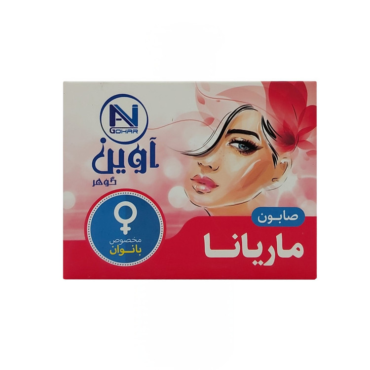 صابون شستشو صورت و بدن آوین گوهر مدل ماریانا مخصوص بانوان مناسب برای انواع پوست وزن 75 گرم