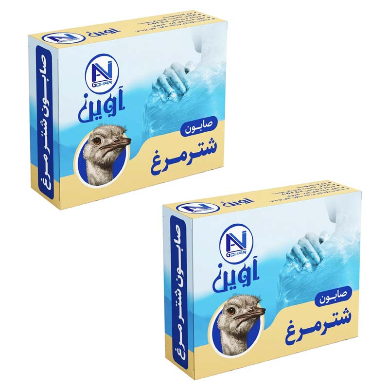صابون شستشو آوین گوهر مدل شترمرغ وزن 75 گرم بسته 2 عددی