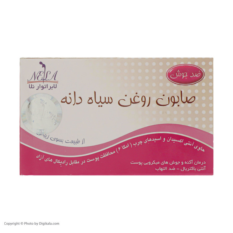 صابون شستشو لابرتوار نلا سری سیاه دانه مدل Coconut وزن 70 گرم