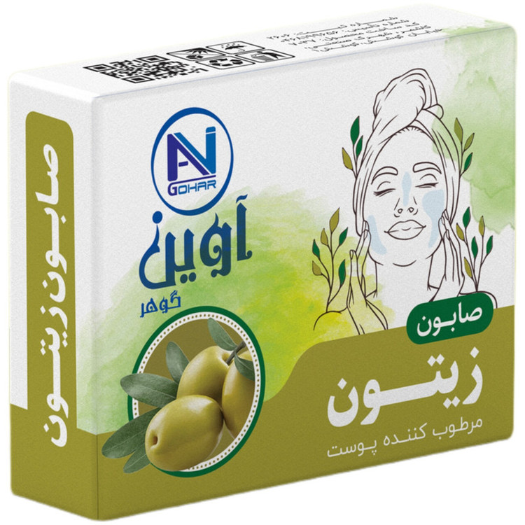 صابون شستشو آوین گوهر مدل زیتون سبز وزن 75 گرم