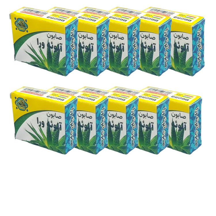 صابون شستشو گیاهستان حکیم مدل آلوئه ورا وزن 70 گرم بسته 10 عددی