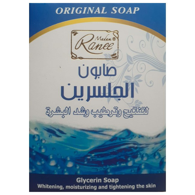 صابون شستشو از بین برنده تیرگی و مرطوبکننده صورت و بدن مادام رانی مدل گلیسیرین مناسب برای انواع پوست وزن 100 گرم