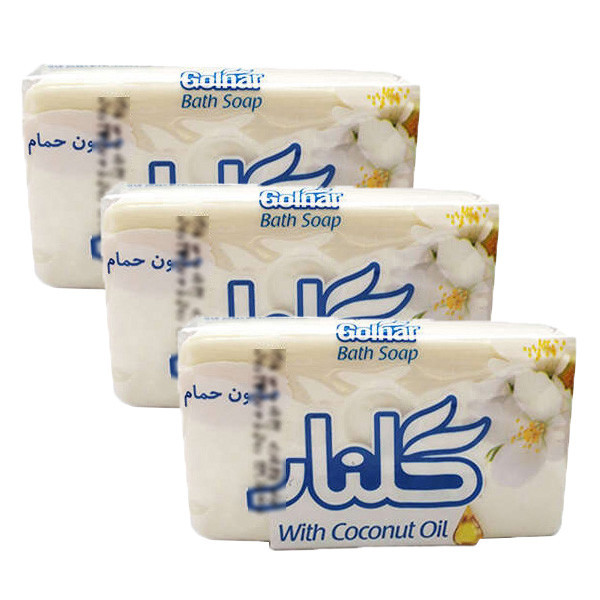 صابون شستشو مرطوبکننده بدن گلنار مدل YBX مناسب برای پوست معمولی وزن 130 گرم بسته 3 عددی