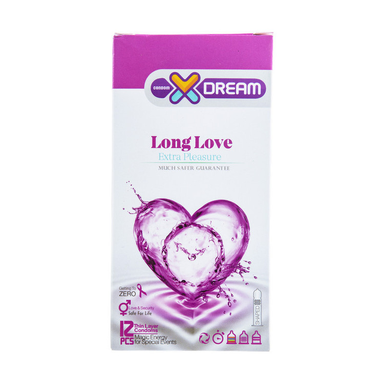 کاندوم ایکس دریم مدل Long love بسته ۱۲ عددی
