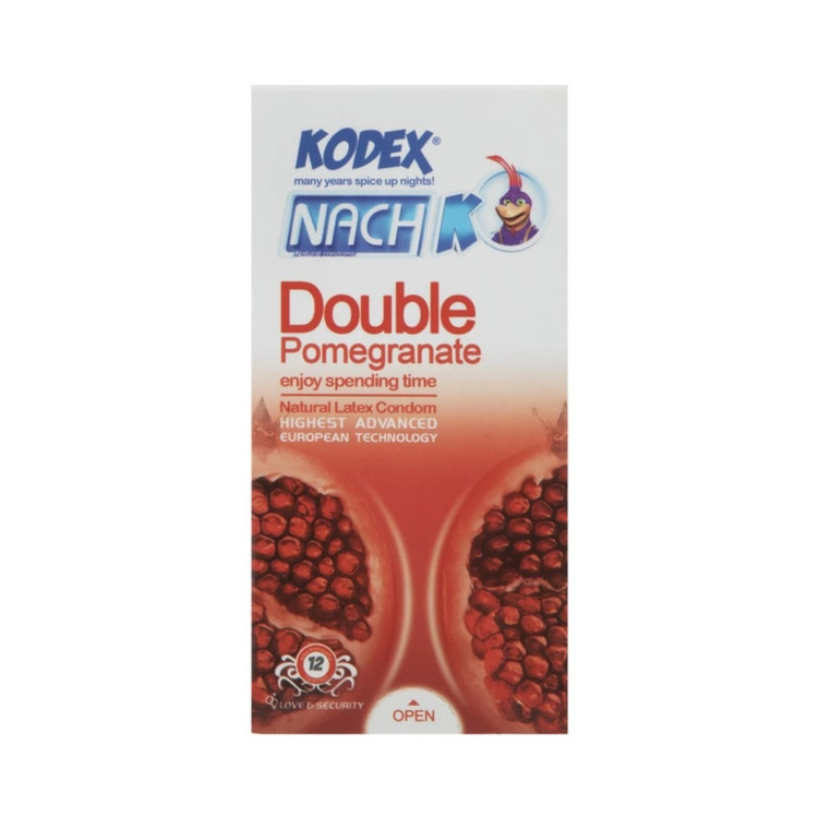 کاندوم کلاسیک ناچ کدکس مدل 0.03 بسته 10 عددی به همراه کاندوم تنگ کننده ناچ کدکس مدل DOUBLE POMEGRANATE بسته 12 عددی