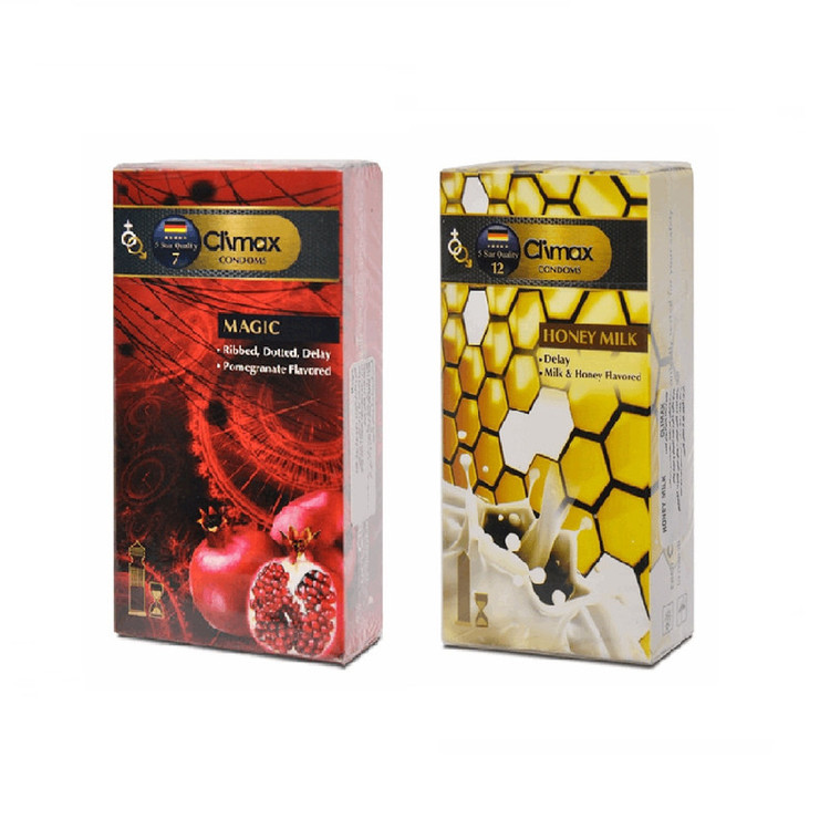 کاندوم کلایمکس مدل Magic بسته 12 عددی به همراه کاندوم کلایمکس مدل Honey Milk بسته 12 عددی