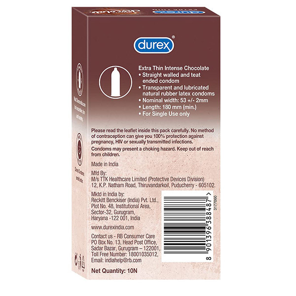 کاندوم دورکس مدل Extra Thin intense chocolate بسته 10 عددی
