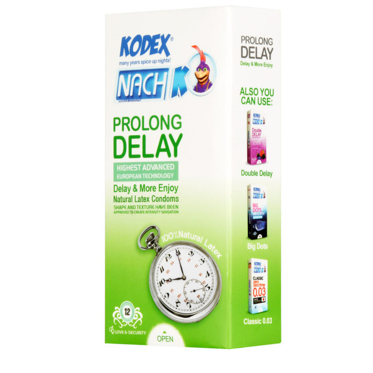 کاندوم ناچ کدکس مدل PROLONG DELAY بسته 12 عددی به همراه کاندوم ناچ کدکس مدل CLASSIC 0.03 بسته 12 عددی