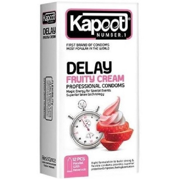 کاندوم تاخیری کاپوت مدل DELAY FRUITY CREAM بسته 12 عددی به همراه کاندوم خاردار کاپوت مدل 7HOT TIME بسته 12 عددی