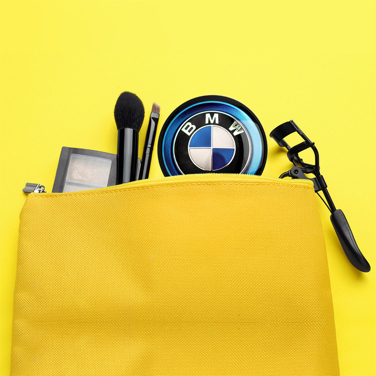 آینه جیبی خندالو طرح بی ام دبلیو BMW مدل تاشو کد 23634