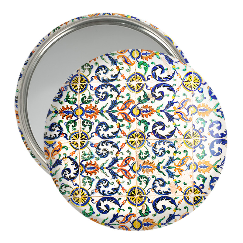 آینه جیبی خندالو مدل کاشی  کد 2164