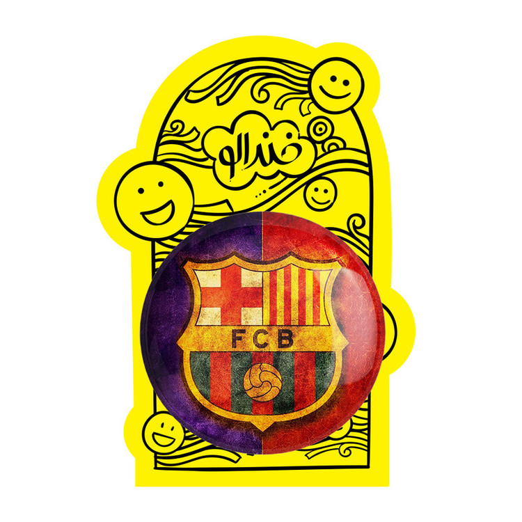 آینه جیبی خندالو طرح باشگاه بارسلونا FC Barcelona مدل تاشو کد 2061