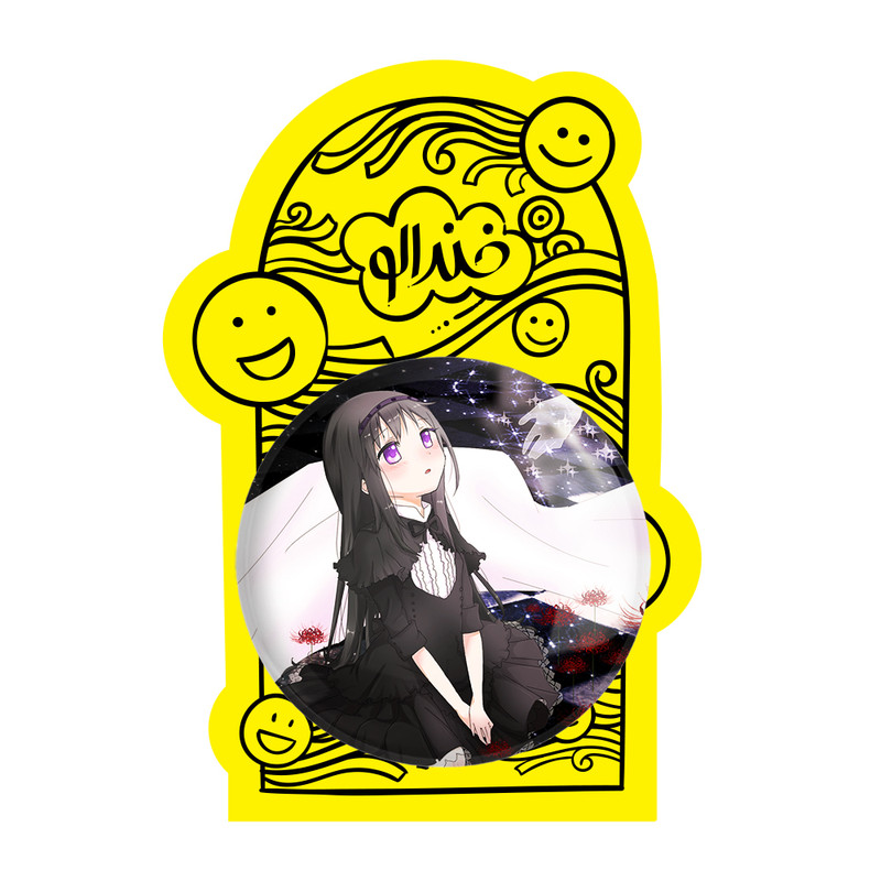 آینه جیبی خندالو طرح همورا اکامی انیمه مادوکا مجیکا Madoka Magica مدل تاشو کد 18397