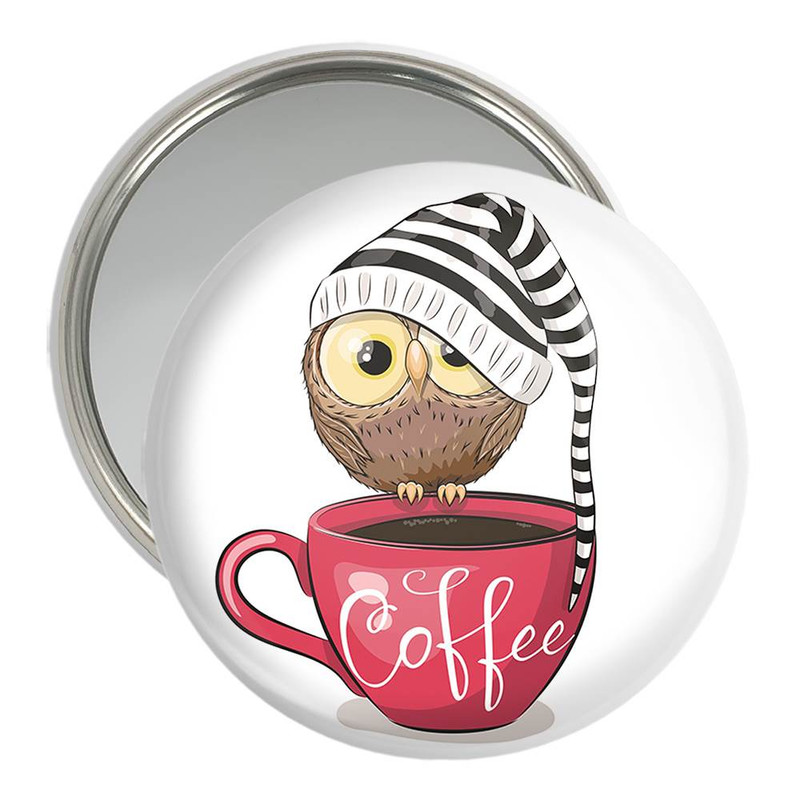 آینه جیبی خندالو مدل قهوه Coffee کد 22008