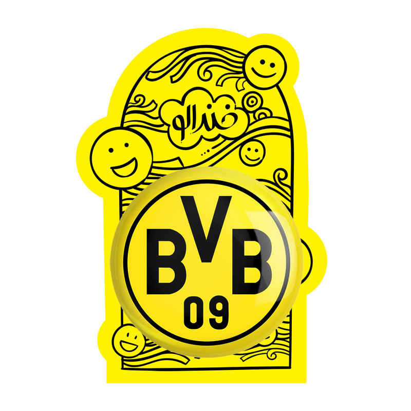 آینه جیبی خندالو طرح باشگاه دورتموند Dortmund مدل تاشو کد 1974