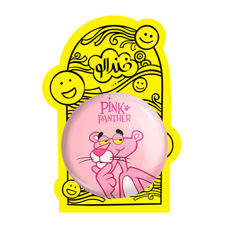 آینه جیبی خندالو مدل پلنگ صورتی Pink Panther کد 1399