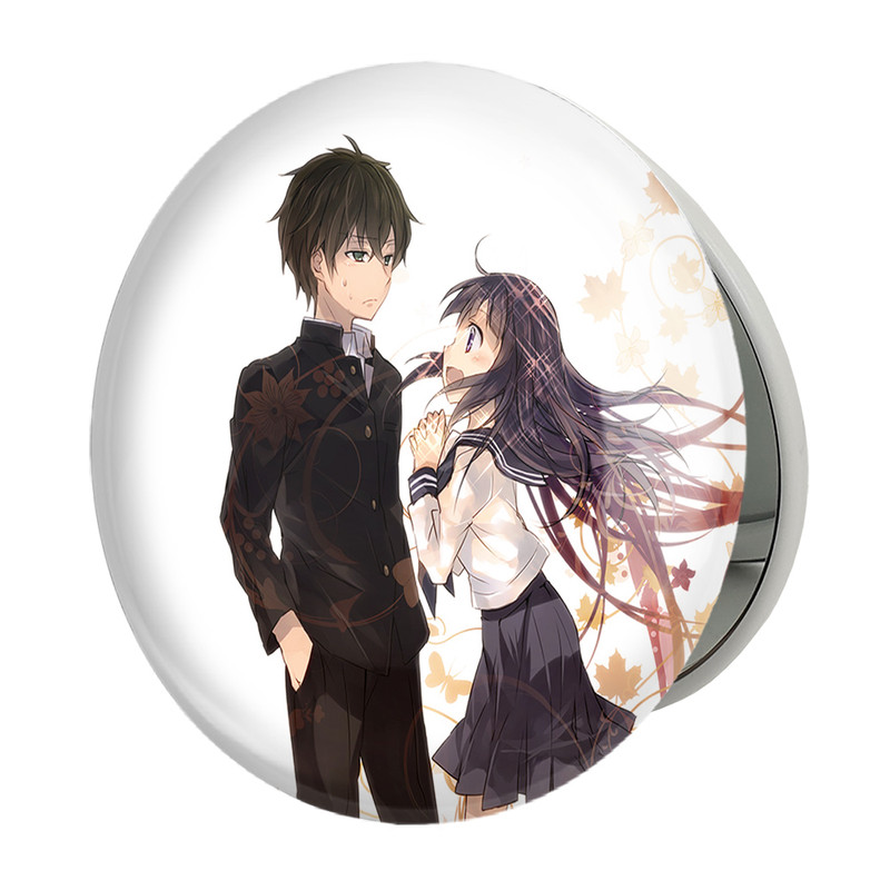 آینه جیبی خندالو طرح چیتاندا و اورکی انیمه هیوکا Hyouka مدل تاشو کد 17113