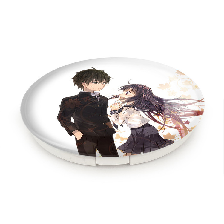 آینه جیبی خندالو طرح چیتاندا و اورکی انیمه هیوکا Hyouka مدل تاشو کد 17113