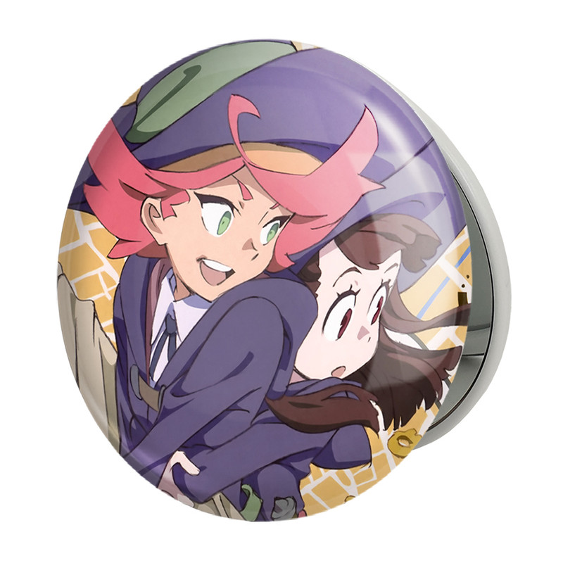 آینه جیبی خندالو طرح اکو و اماندا انیمه جادوگران کوچک Little Witch Academia مدل تاشو کد 22907