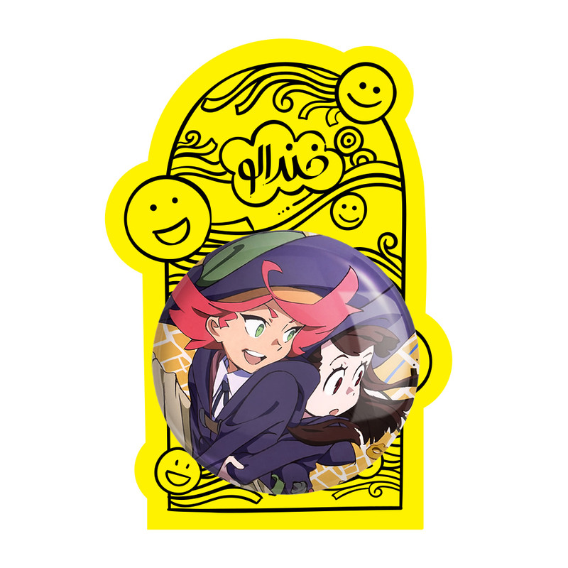آینه جیبی خندالو طرح اکو و اماندا انیمه جادوگران کوچک Little Witch Academia مدل تاشو کد 22907
