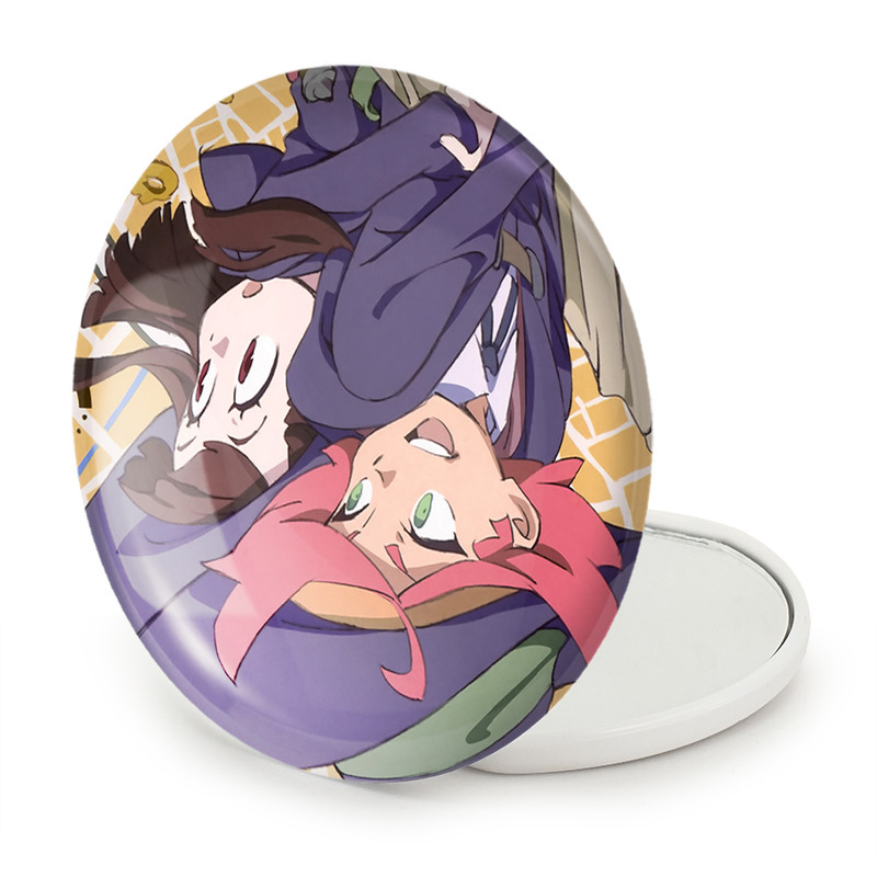 آینه جیبی خندالو طرح اکو و اماندا انیمه جادوگران کوچک Little Witch Academia مدل تاشو کد 22907