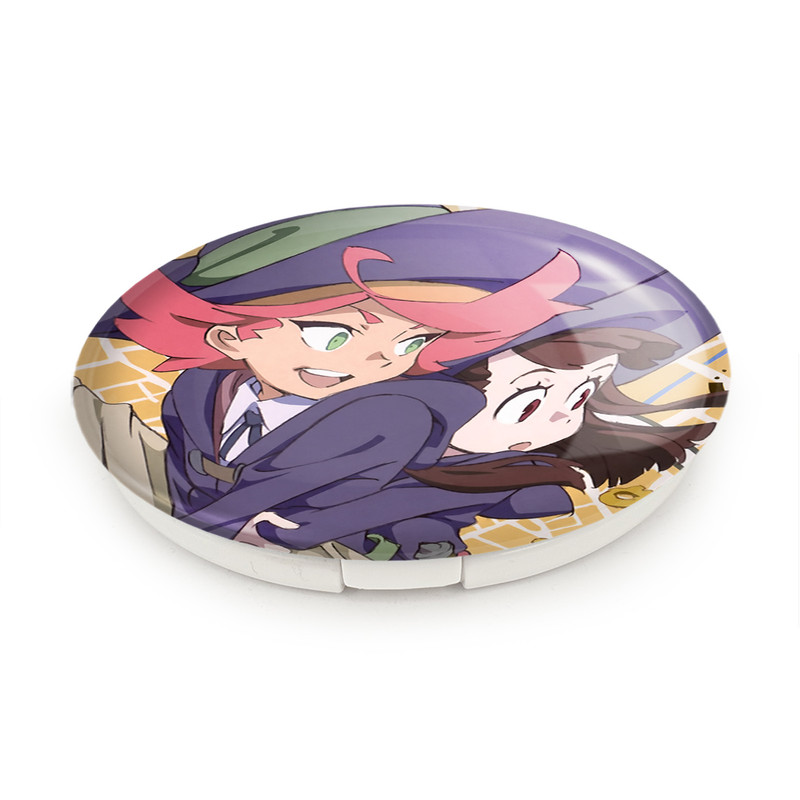 آینه جیبی خندالو طرح اکو و اماندا انیمه جادوگران کوچک Little Witch Academia مدل تاشو کد 22907