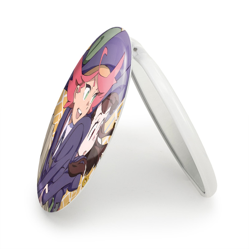 آینه جیبی خندالو طرح اکو و اماندا انیمه جادوگران کوچک Little Witch Academia مدل تاشو کد 22907