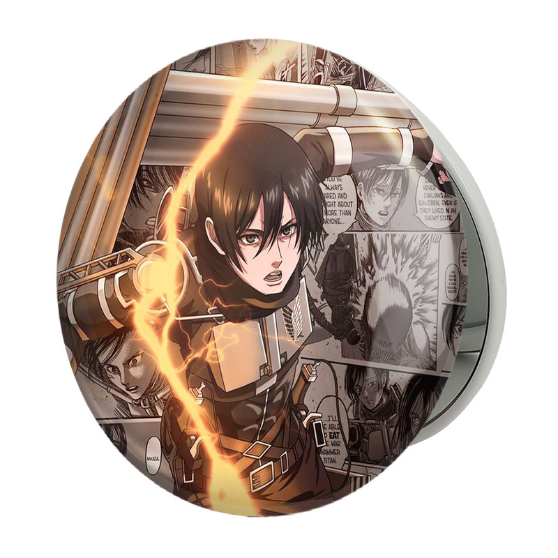 آینه جیبی خندالو طرح میکاسا آکرمن انیمه اتک آن تایتان Attack on Titan مدل تاشو کد 11003