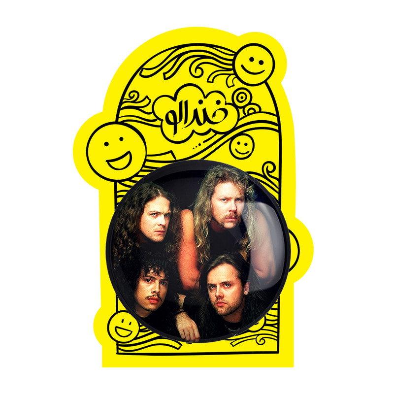آینه جیبی خندالو مدل گروه موسیقی متالیکا Metallica کد 3260