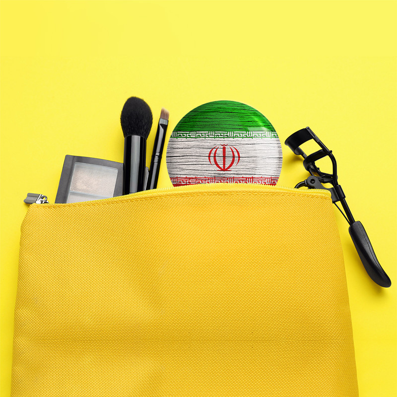 آینه جیبی خندالو طرح پرچم ایران مدل تاشو کد 20519
