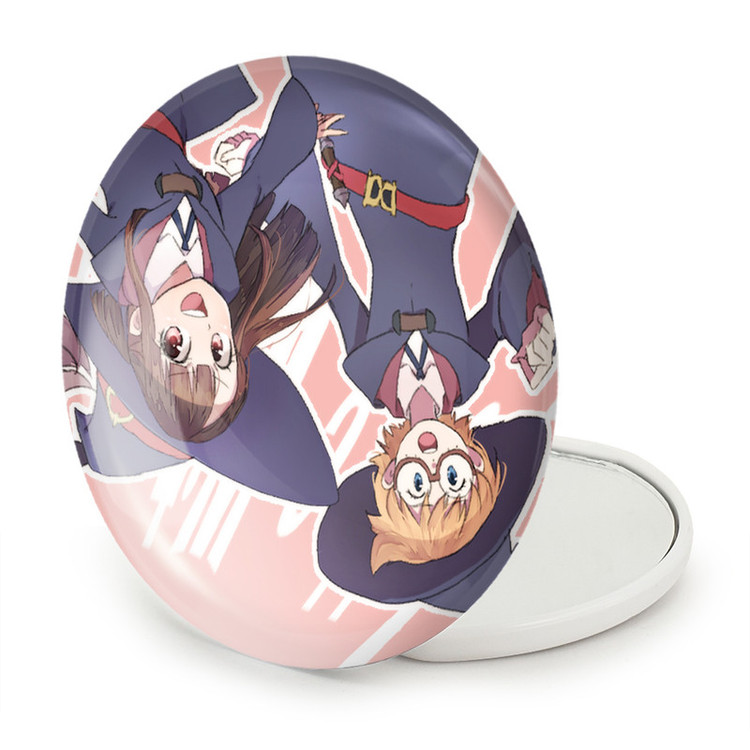 آینه جیبی خندالو طرح اکو و جانسون انیمه جادوگران کوچک Little Witch Academia مدل تاشو کد 22848