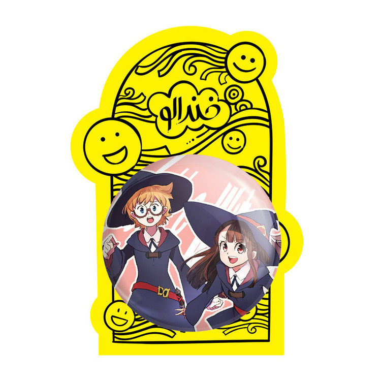 آینه جیبی خندالو طرح اکو و جانسون انیمه جادوگران کوچک Little Witch Academia مدل تاشو کد 22848